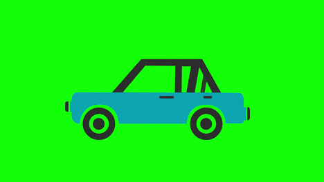 Auto-Icon-Animation.-Fahrzeugschleifenanimation-Mit-Alphakanal,-Grüner-Bildschirm.